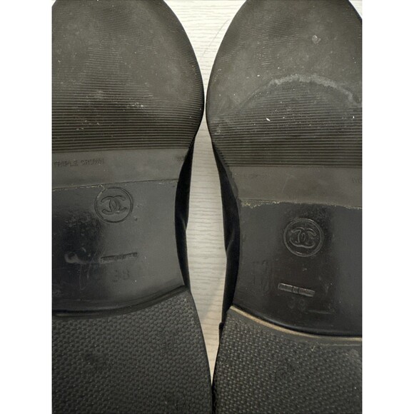 CHANEL Vintage Archival Gold Turnlock Classic Black Leather Loafers Shoes EU38 - Picture 11 of 12